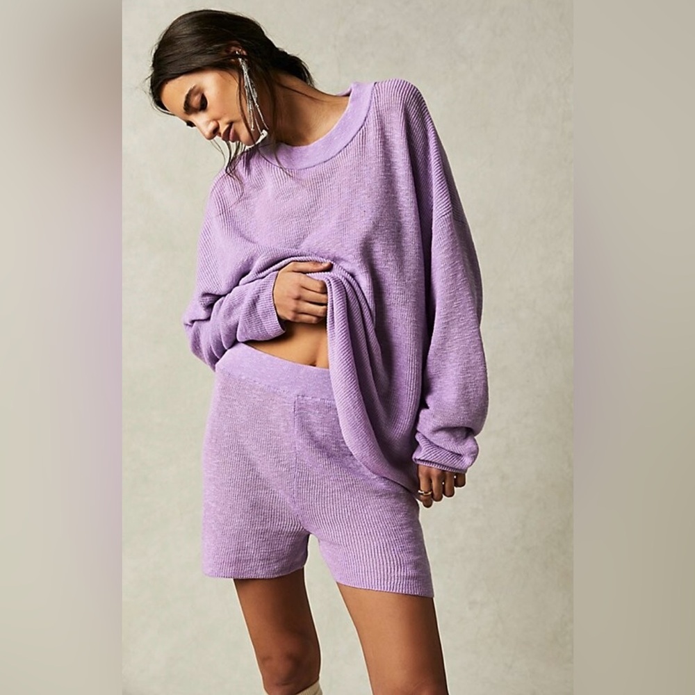 🌟NWT🌟 Free People Malibu Solid Surf Sweater Set - Size XS - Lilac Fizz